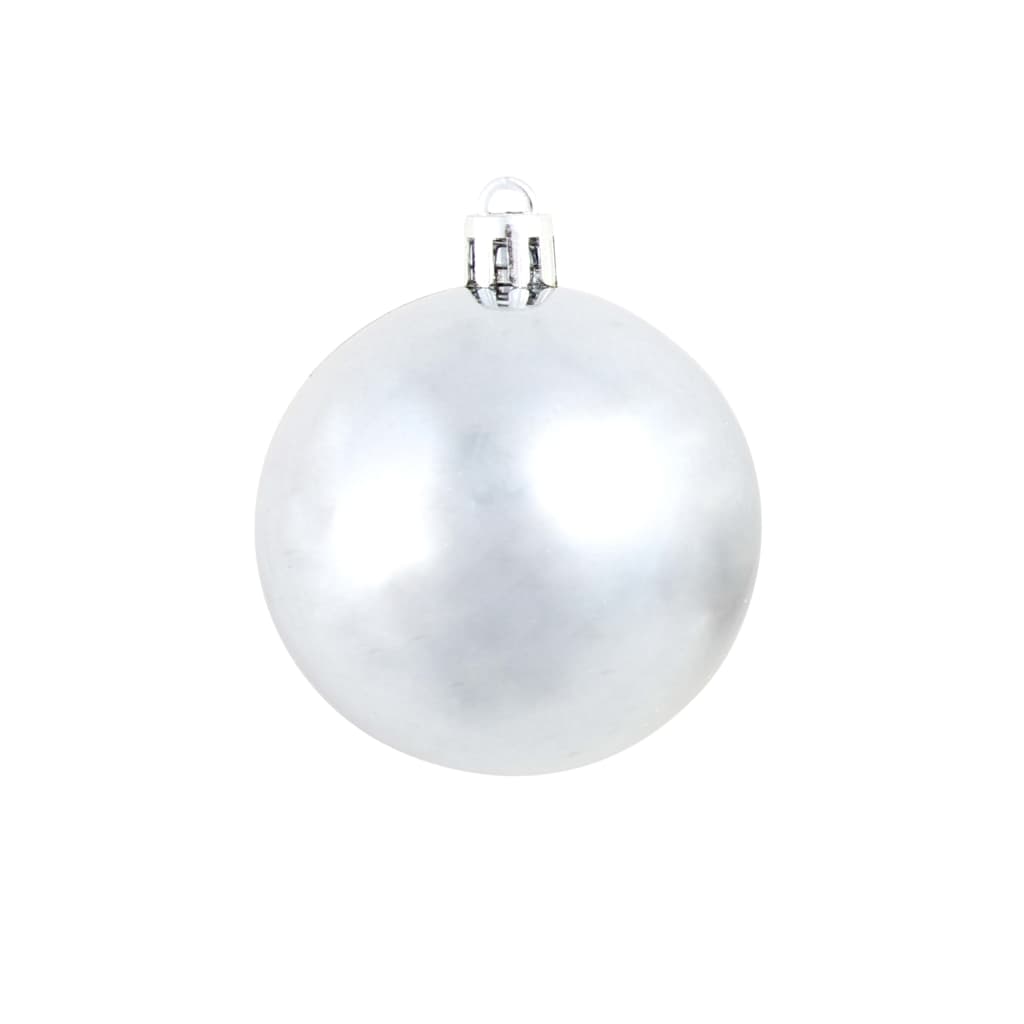 Berkfield 100 Piece Christmas Ball Set 3/4/6 cm White/Grey
