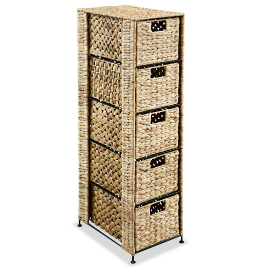 Berkfield Storage Unit with 5 Baskets 25.5x37x100 cm Water Hyacinth