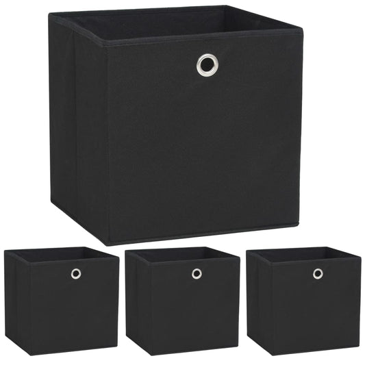 Berkfield Storage Boxes 4 pcs Non-woven Fabric 32x32x32 cm Black