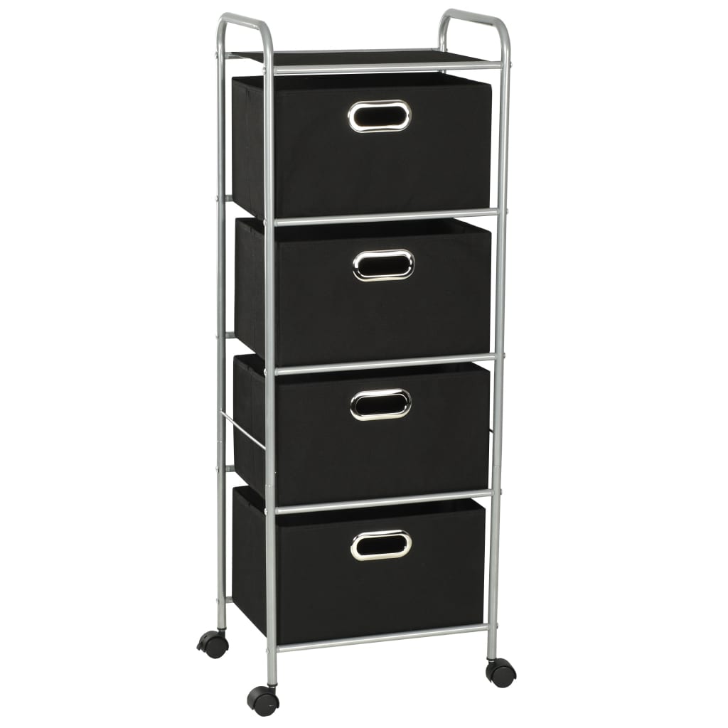 Berkfield Shelving Unit with 4 Storage Boxes Steel and Non-woven Fabric
