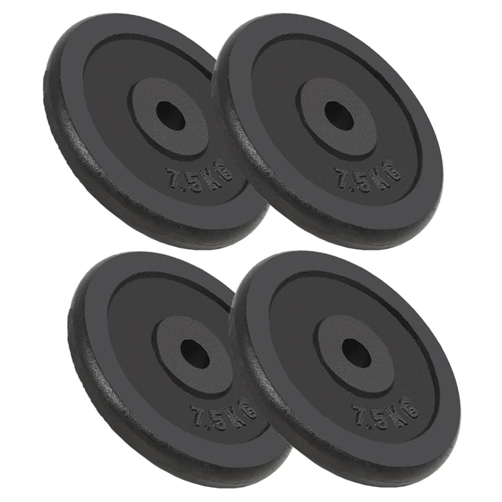Berkfield Weight Plates 4 pcs 4x7.5 kg Cast Iron
