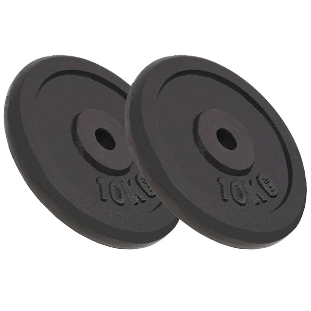 Berkfield Weight Plates 2 pcs 2x10 kg Cast Iron