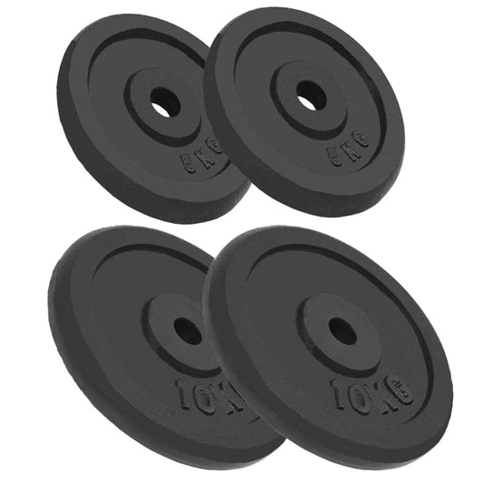 Berkfield Weight Plates 4 pcs 2x10 kg+2x5 kg Cast Iron