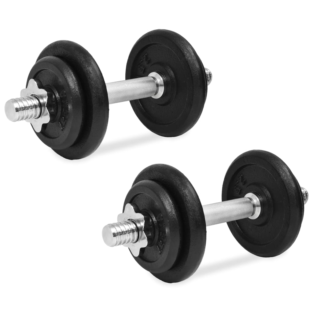 Berkfield 14 Piece Dumbbell Set 20 kg Cast Iron