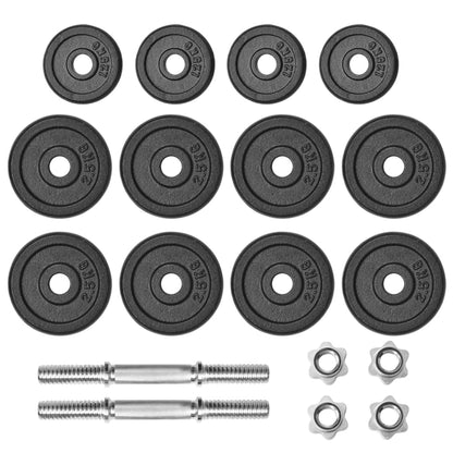 Berkfield 18 Piece Dumbbell Set 30 kg Cast Iron