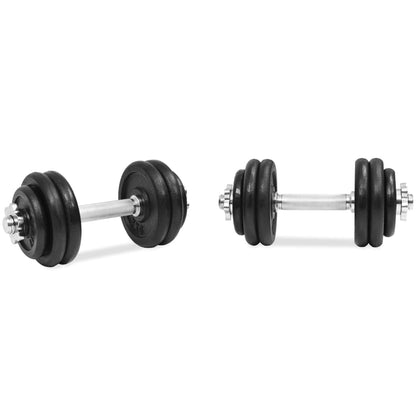 Berkfield 18 Piece Dumbbell Set 30 kg Cast Iron