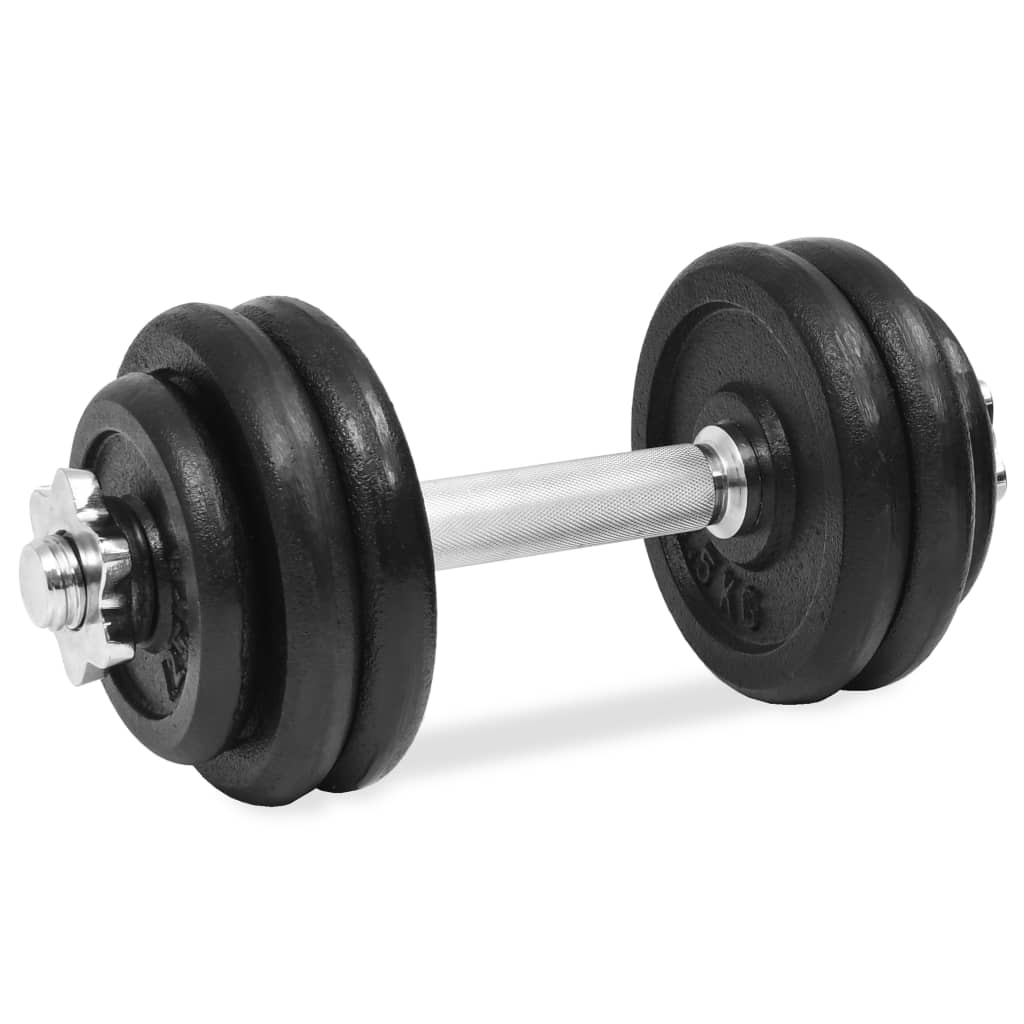 Berkfield 18 Piece Dumbbell Set 30 kg Cast Iron