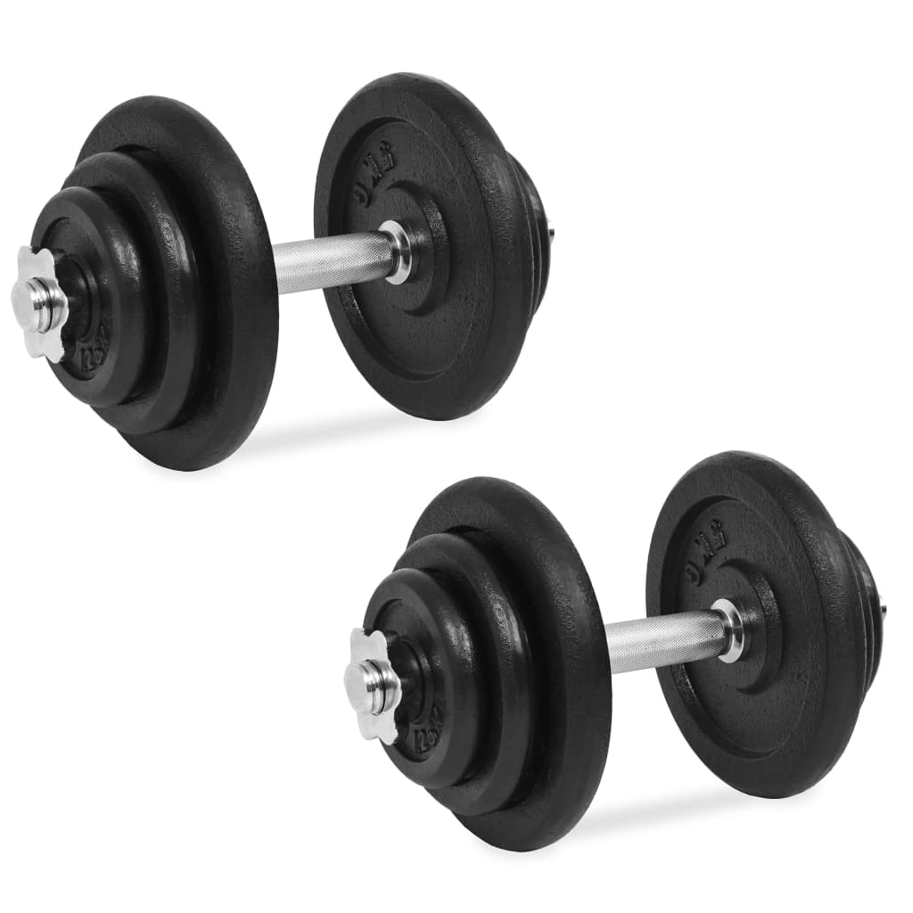 Berkfield 18 Piece Dumbbell Set 40 kg Cast Iron
