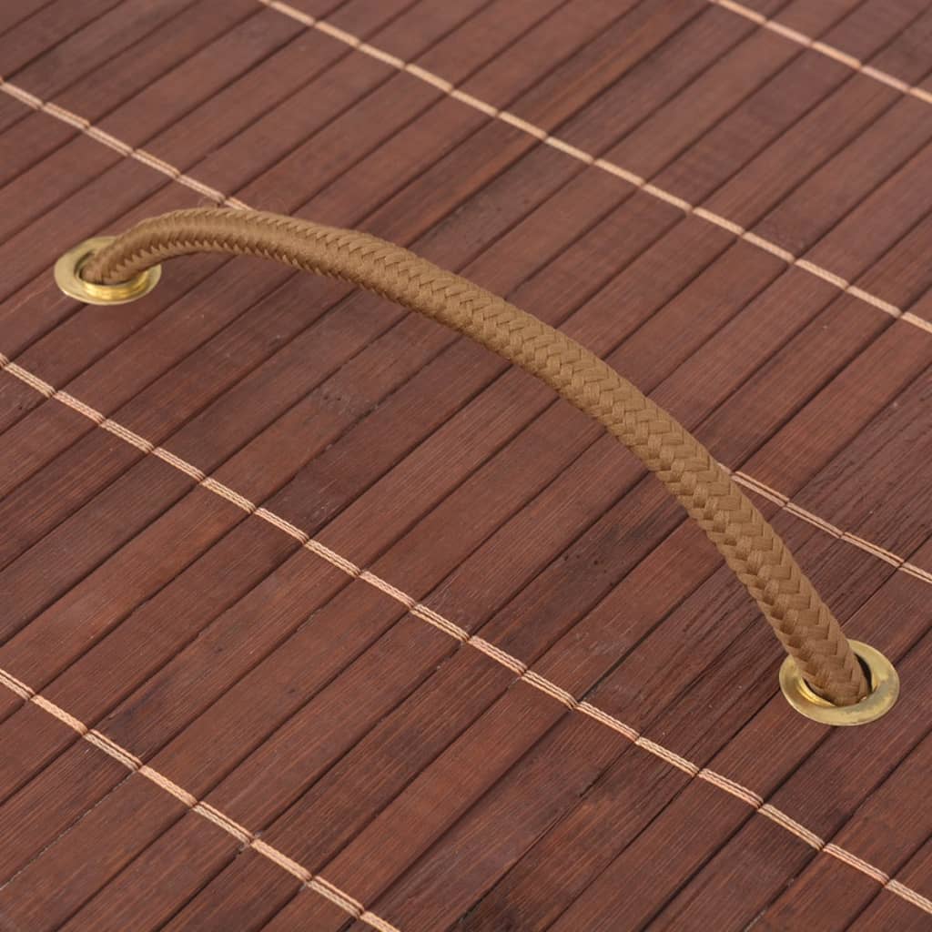 Berkfield Bamboo Laundry Bin Oval Brown