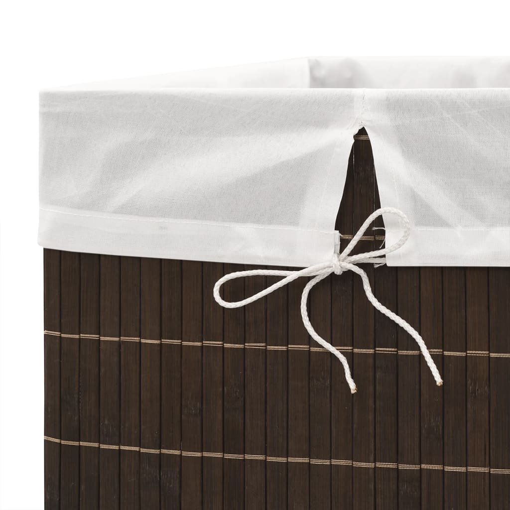Berkfield Bamboo Laundry Bin Rectangular Dark Brown