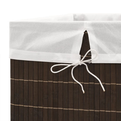 Berkfield Bamboo Laundry Bin Rectangular Dark Brown