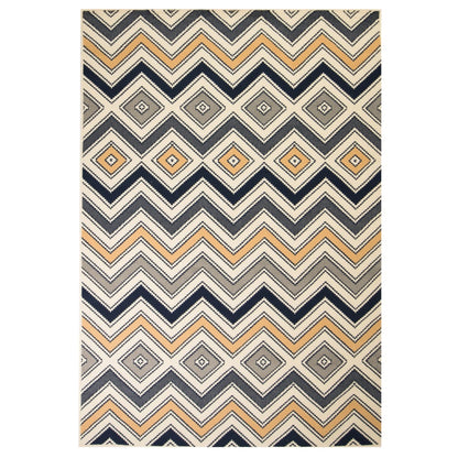 Berkfield Modern Rug Zigzag Design 80x150 cm Brown/Black/Blue