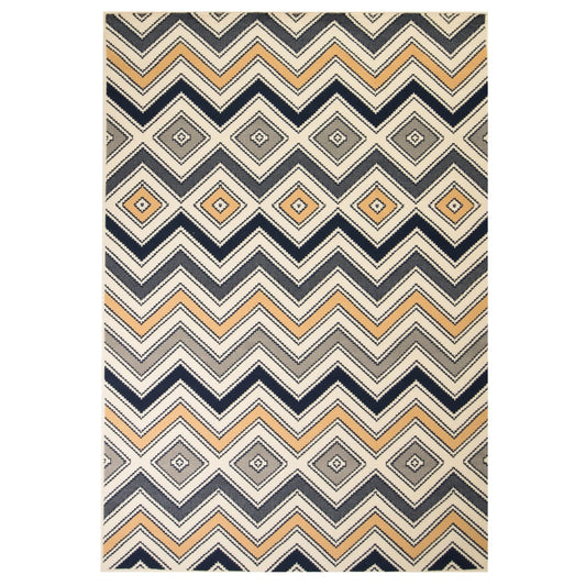 Berkfield Modern Rug Zigzag Design 160x230 cm Brown/Black/Blue