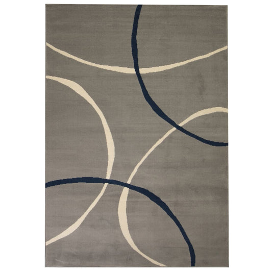 Berkfield Modern Rug Circle Design 140x200 cm Grey