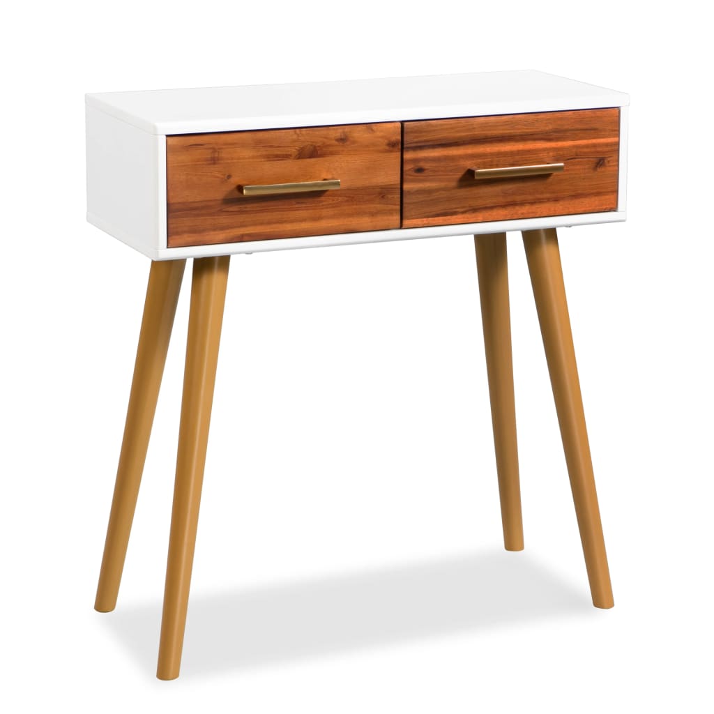Berkfield Console Table Solid Acacia Wood 70x30x75 cm