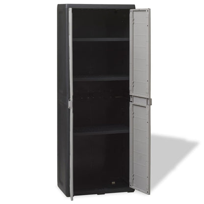 Berkfield Garden Storage Cabinet with 3 Shelves Black and Grey