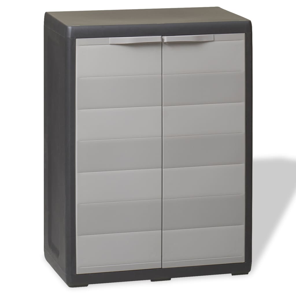 Berkfield Garden Storage Cabinet with 1 Shelf Black and Grey