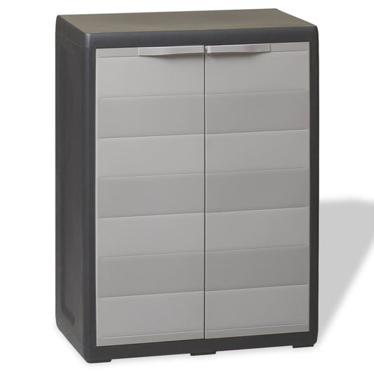 Berkfield Garden Storage Cabinet with 1 Shelf Black and Grey