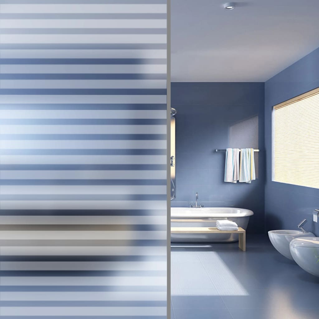 Berkfield Frosted Privacy Window Film Adhesive Stripes 0.9x5 m