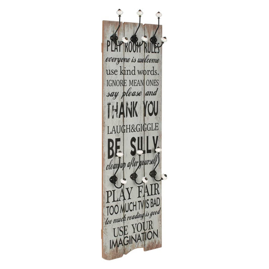 Berkfield Wall-mounted Coat Rack with 6 Hooks 120x40 cm THANK YOU