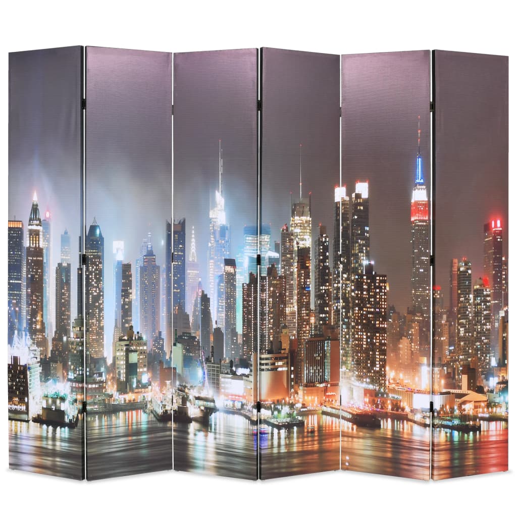 Berkfield Folding Room Divider 228x170 cm New York by Night