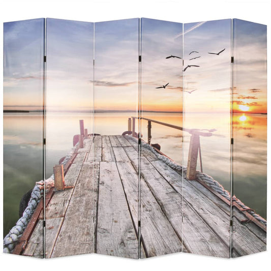 Berkfield Folding Room Divider 228x170 cm Lake