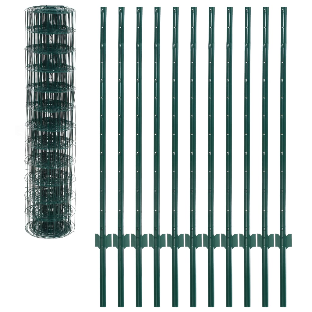 Berkfield Euro Fence Steel 20x1.2 m Green