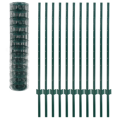 Berkfield Euro Fence Steel 20x1.2 m Green