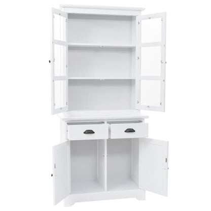 Berkfield Welsh Dresser with 4 Doors MDF and Pinewood 80x40x180 cm