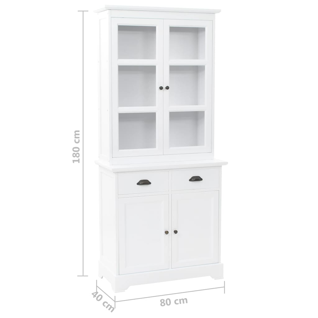 Berkfield Welsh Dresser with 4 Doors MDF and Pinewood 80x40x180 cm