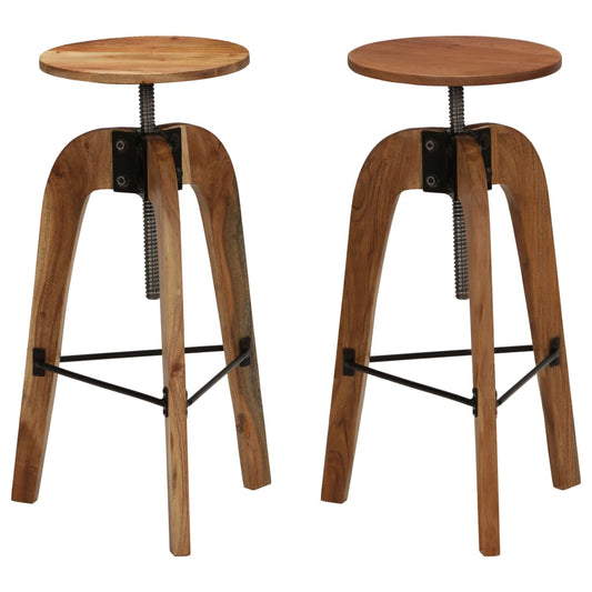 Berkfield Bar Chairs 2 pcs Solid Acacia Wood