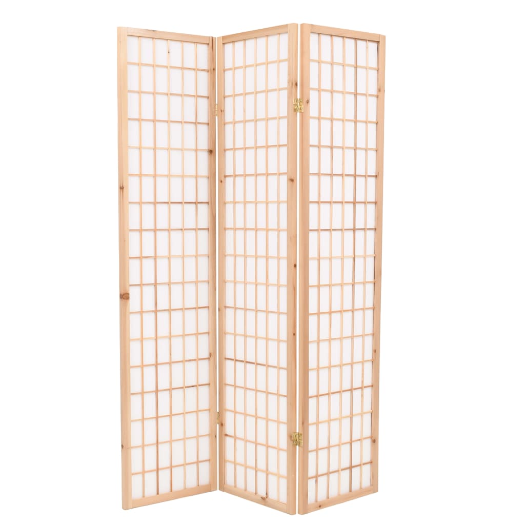Berkfield Folding 3-Panel Room Divider Japanese Style 120x170 cm Natural