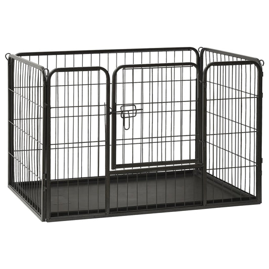 Berkfield Puppy Playpen Steel 91.5x59x61 cm