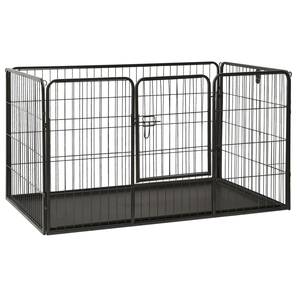 Berkfield Puppy Playpen Steel 123x77.5x74.5 cm