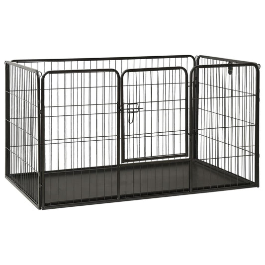 Berkfield Puppy Playpen Steel 123x77.5x74.5 cm