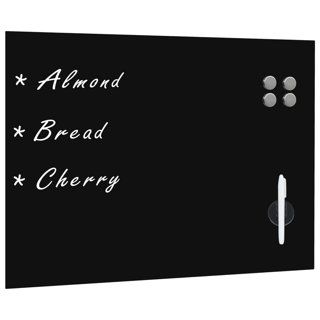 Berkfield Wall Mounted Magnetic Blackboard Glass 80x60 cm