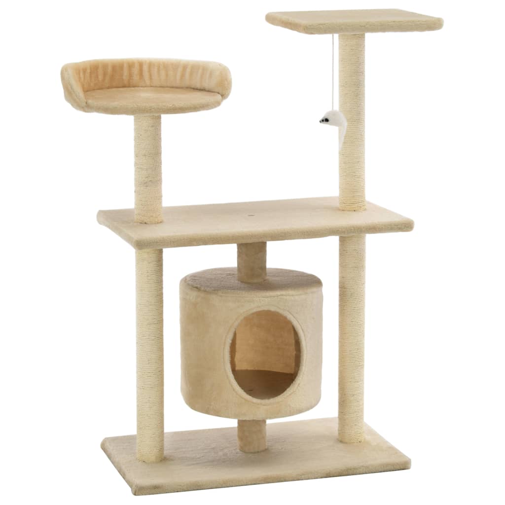 Berkfield Cat Tree with Sisal Scratching Posts 95 cm Beige