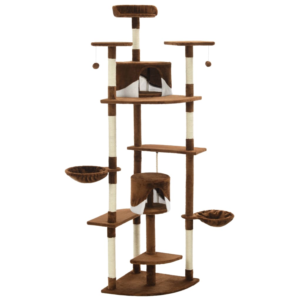 Berkfield Cat Tree with Sisal Scratching Posts 203 cm Brown and White