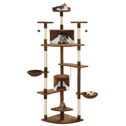 Berkfield Cat Tree with Sisal Scratching Posts 203 cm Brown and White