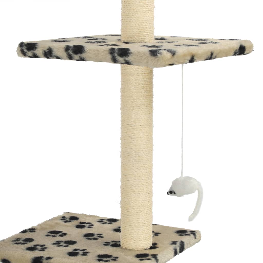 Berkfield Cat Tree with Sisal Scratching Posts 260 cm Beige Paw Prints