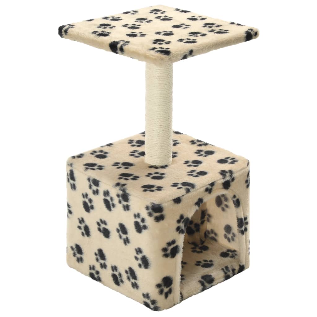 Berkfield Cat Tree with Sisal Scratching Post 55 cm Beige Paw Print