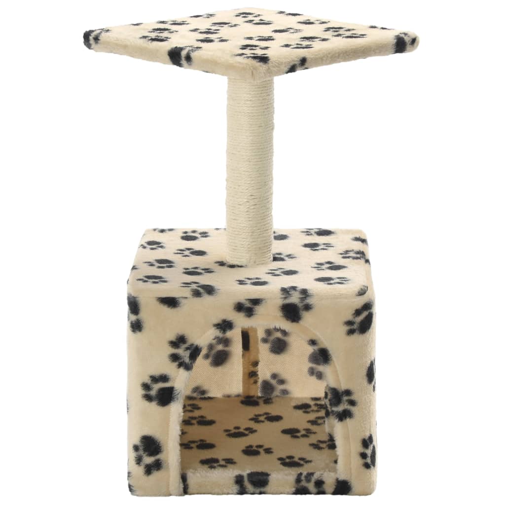 Berkfield Cat Tree with Sisal Scratching Post 55 cm Beige Paw Print