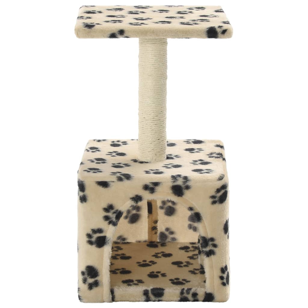 Berkfield Cat Tree with Sisal Scratching Post 55 cm Beige Paw Print