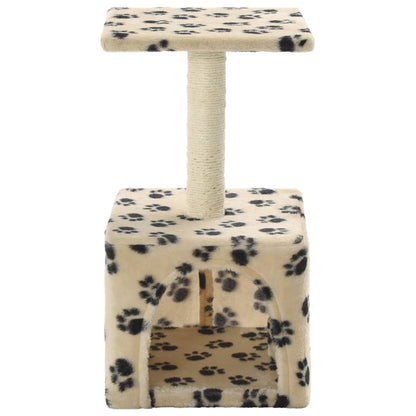 Berkfield Cat Tree with Sisal Scratching Post 55 cm Beige Paw Print