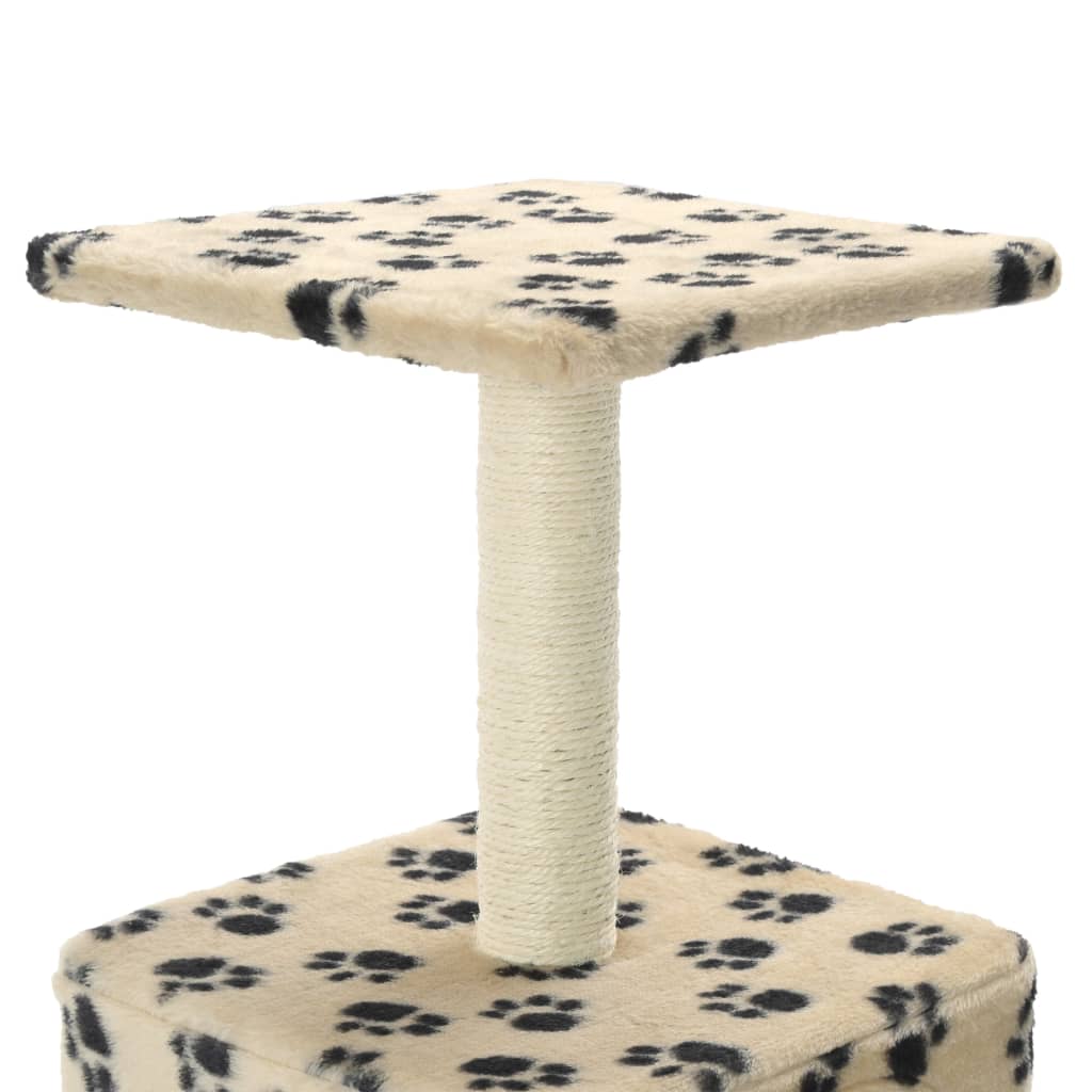 Berkfield Cat Tree with Sisal Scratching Post 55 cm Beige Paw Print