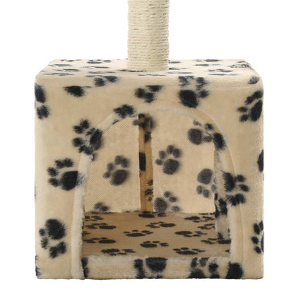 Berkfield Cat Tree with Sisal Scratching Post 55 cm Beige Paw Print