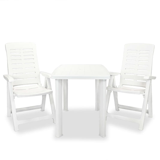 Berkfield 3 Piece Bistro Set Plastic White