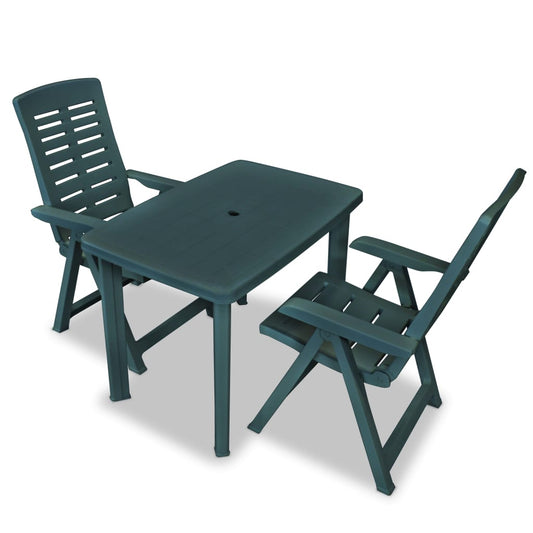 Berkfield 3 Piece Bistro Set Plastic Green