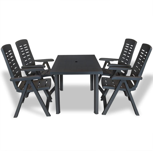 Berkfield 5 Piece Outdoor Dining Set Plastic Anthracite