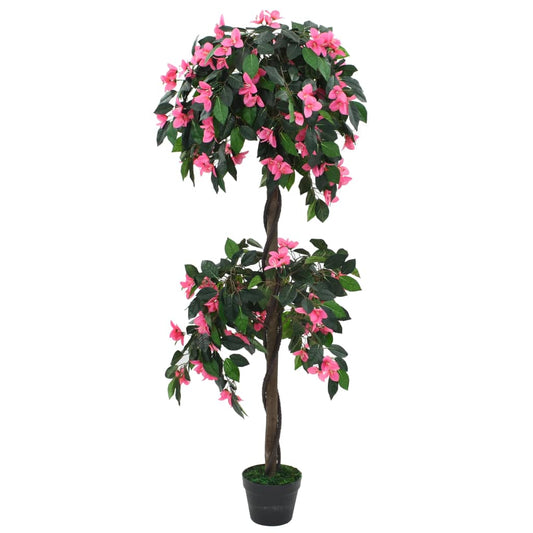 Berkfield Artificial Rhododendron Plant with Pot 155 cm Green and Pink
